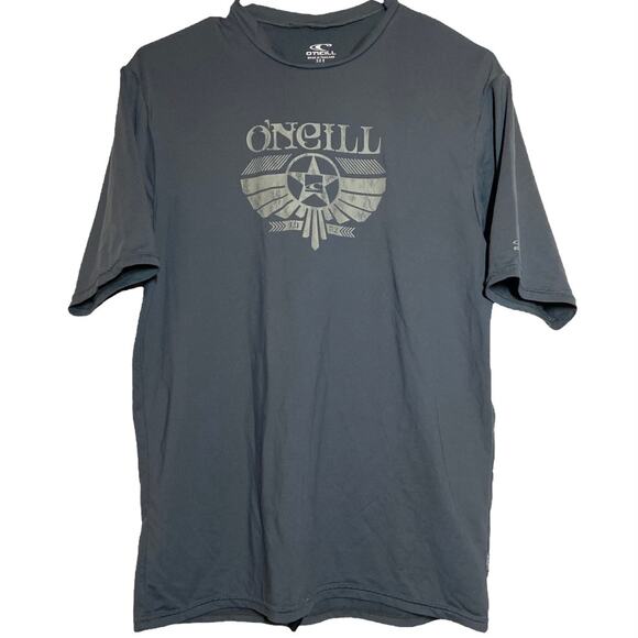 O'neill Thermo Rash Guard Shirt 50+ UV Block Short Sleeve Gray Small - Picture 1 of 8